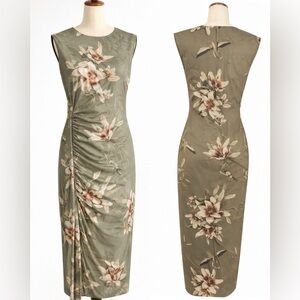 All Saints- mesh floral side rouch maxi dress- 12